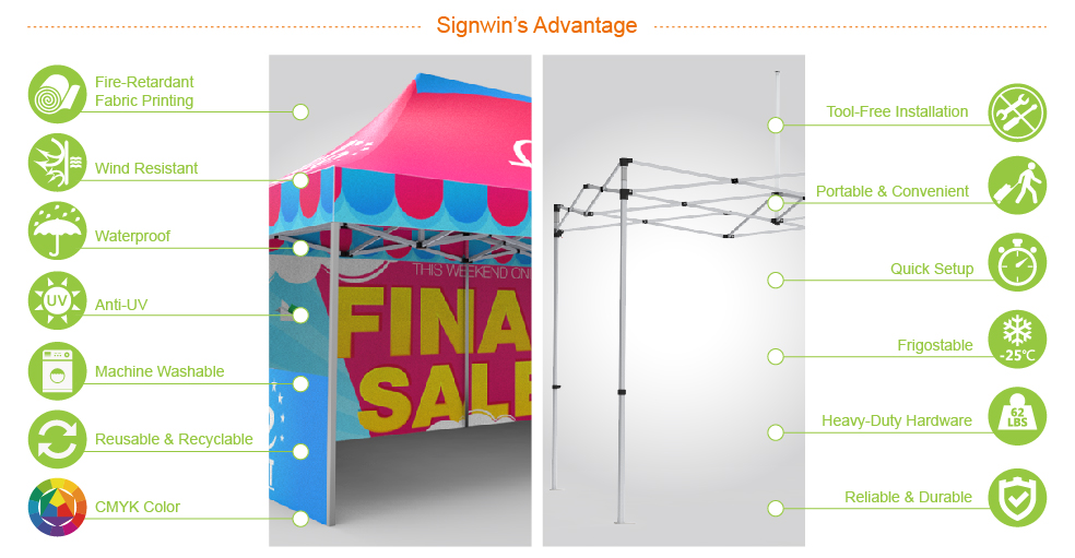 Signwin-10x20 Custom Pop Up Canopy Tent & Double-Sided Full Backwall & 2 x Double-Sided Half Sidewalls_10X20-HL-CT02_Advantage