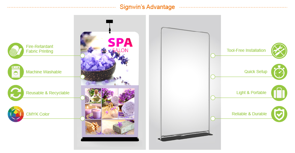 Signwin 4ft Flap & Economic Tension Fabric Backwall Display 4X8-FT-TFD Advantage