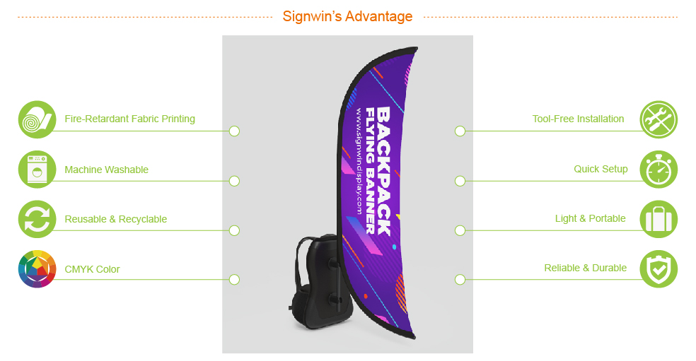 Signwin Archy Backpack Walking Flag Banner Custom Design AY-BF advantage